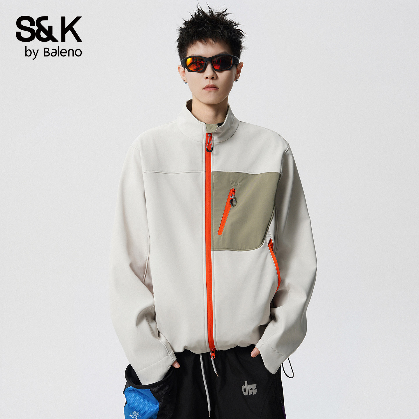 班尼路SK美式卫衣外套男装春秋季2026新款运动立领拉链开衫夹克YS