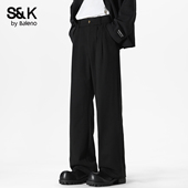 男士 春季 2026新款 班尼路SK垂感阔腿休闲裤 宽松直筒高级感长裤 子YS