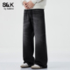 牛仔裤 男美式 复古水洗宽松直筒百搭潮牌男士 班尼路SK春季 长裤 子YS
