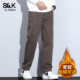 休闲裤 男士 2025新款 班尼路SK秋冬季 加绒宽松直筒潮牌弹力长裤 子YS