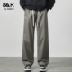 男士 2025秋季 新款 班尼路SK潮牌阔腿弯刀休闲裤 纯棉宽松直筒长裤