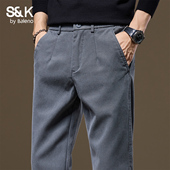 男士 秋冬季 商务修身 班尼路SK弹力直筒休闲裤 潮流运动长裤 子百搭YS