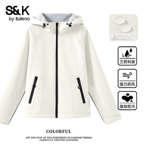 班尼路S&K系列三防软壳连帽外套女冬季 户外耐磨运动登山夹克上衣Q
