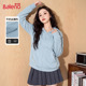 小个宽松显瘦休闲开衫 班尼路蓝色连帽卫衣女款 2026春夏新款 外套Q