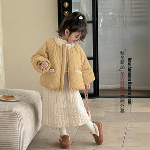 女童棉服外套秋冬款2026新款女孩初冬加绒棉衣儿童超好看冬季棉袄