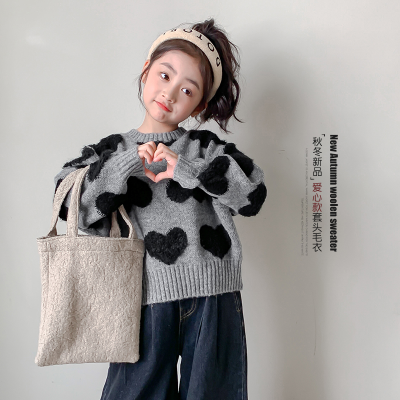 女童毛衣儿童加厚打底衫冬针织衫