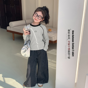 T恤秋装 洋气时髦儿童装 2025新款 打底衫 百搭上衣 女孩秋季 女童长袖