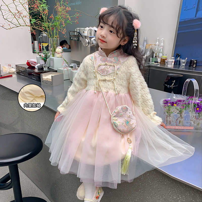 女童拜年服汉服儿童过年喜庆衣服