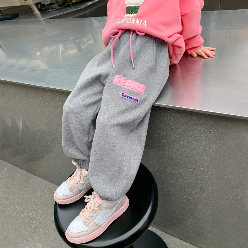 女童加绒裤子女宝宝休闲裤时髦