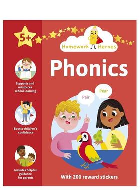 【预售】作业小能手：自然拼读（含200枚奖励贴纸） 【Homework Heroes】Phonics英文进口原版儿童启蒙图书Penny Worms