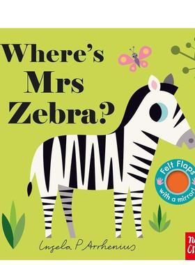【预售】【毛毡翻翻书】斑马女士在哪里？ 【Felt Flaps】Where's Mrs Zebra? 英文进口原版儿童趣味图书Ingela P Arrhenius3-6岁
