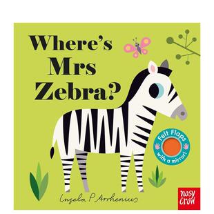 【预售】【毛毡翻翻书】斑马女士在哪里? 【Felt Flaps】Where's Mrs Zebra? 英文进口原版儿童趣味图书Ingela P Arrhenius3-6岁