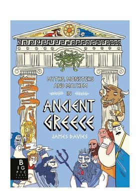 【预售】古希腊神话：众神的故事Myths, Monsters and Mayhem in Ancient Greece英文进口原版儿童漫画图书James Davies