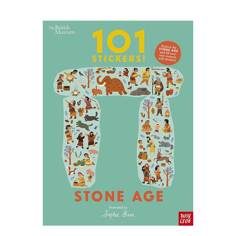 【预售】大英博物馆：101 贴纸！石器时代 British Museum: 101 Stickers! Stone Age 原版英文儿童趣味 书籍/杂志/报纸 儿童读物原版书 原图主图