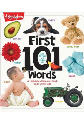 【预售】First 101 Words 101个基础单词 英文进口原版儿童自然拼读图书幼儿启蒙101词 外文正版童书Highlights First 101 Words