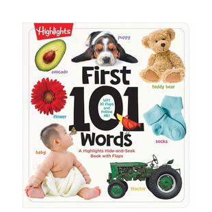 【预售】First 101 Words 101个基础单词 英文进口原版儿童自然拼读图书幼儿启蒙101词 外文正版童书Highlights First 101 Words