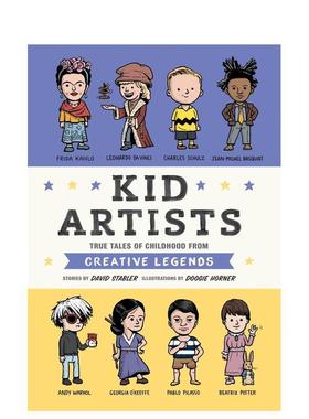 【预售】【名人童年故事】艺术家们【Kid Legends】Kid Artists英文进口原版章节书儿童图书籍3-6岁David Stabler  Doogie Horner