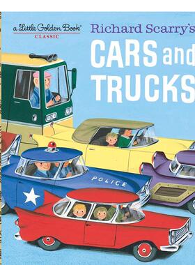 【现货】斯凯瑞的汽车与卡车【Little Golden Book】Richard Scarry’s Cars and Trucks英文儿童图书籍进口原版Golden Books3-6岁