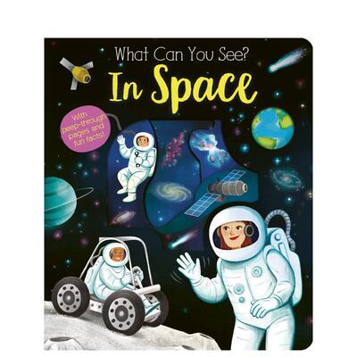 【现货】【你能看到什么】太空 洞洞书What Can You See? In Space英文进口原版儿童趣味图书3-6岁Kate Ware  María Perera