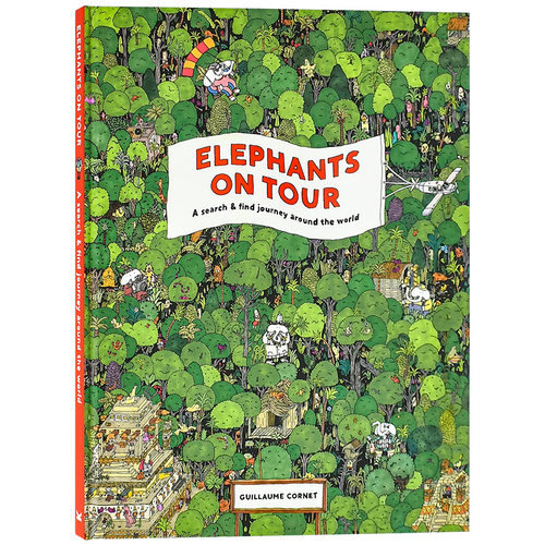 【现货】Elephants on Tour:A Search & Find Journey Around the World大象之旅:寻找和发现世界之旅 7-12岁 儿童绘本 英文原版