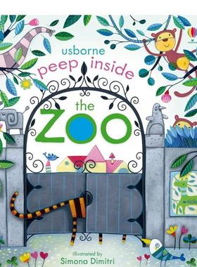 【现货】【洞洞+翻翻】动物园The zoo【Peep Inside】英文进口原版儿童趣味图书3-6岁Anna Milbourne and Simona Dimitri
