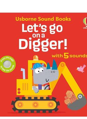 【预售】我们去开挖掘机Let's go on a Digger【Let's Go Sounds】英文进口原版儿童趣味图书6-9岁Sam Taplin