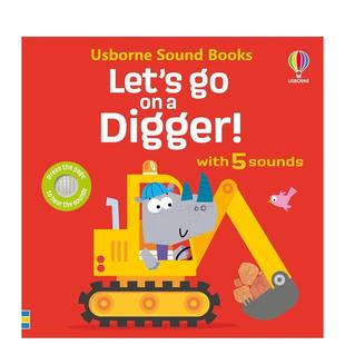Digger 预售 儿童趣味图书6 Taplin 英文进口原版 我们去开挖掘机Let Let 9岁Sam Sounds