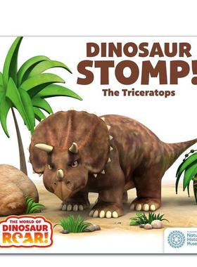 【现货】恐龙咆哮世界：三角龙【The World of Dinosaur Roar!】 Dinosaur Stomp! The Triceratops英文进口原版儿童绘本图书Pete