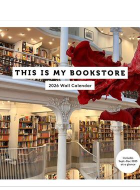 【预售】这是我的书店2026年挂历 This Is My Bookstore 2026 Wall Calendar 英文原版日历 文创送礼Chronicle Chronicle Books