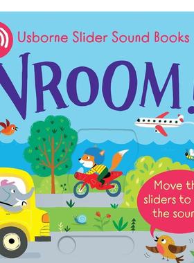 【预售】【滑条发声书】呜-呜-车辆发动【Slider Sound Books】Vroom!英文进口原版儿童趣味图书Ailie Busby3-6岁