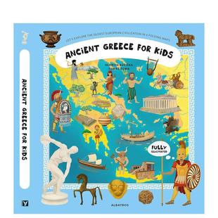 给孩子 儿童趣 英文进口原版 Kids 现货 揭秘历史 Unfolding 含6幅互动折叠地图Ancient 古希腊之书 Past Greece the for