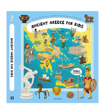 【现货】【揭秘历史】给孩子的古希腊之书 含6幅互动折叠地图Ancient Greece for Kids【Unfolding the Past】英文进口原版儿童趣