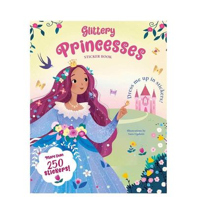 【预售】闪亮公主贴纸书 Glittery Princesses: Sticker Book英文进口原版儿童启蒙图书Sara Ugolotti