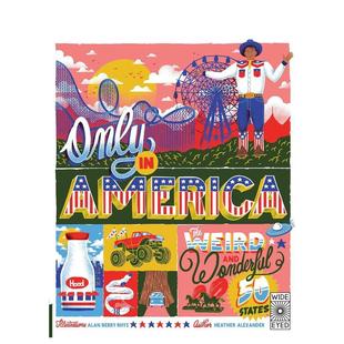 Only 预售 版 五十州 States Wonderful America Americana Weird 平装 and 美国独特风景：古怪又精彩 英文进 The