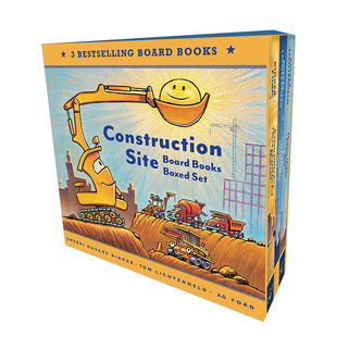 Boxed Site 现货 英文儿童绘本 Construction 3册 Board 原版 Set Books 建筑工地纸板书套装