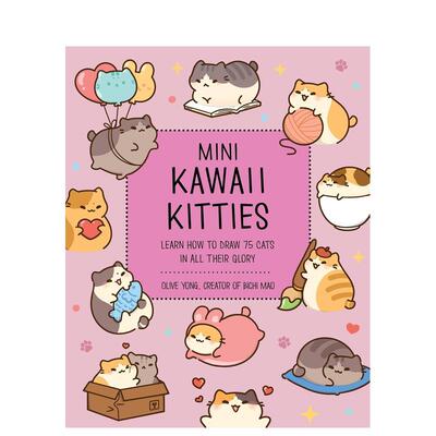 【现货】迷你可爱小猫咪：学画75种萌喵 第 9 卷 Mini Kawaii Kitties 英文进口原版艺术画册画集Olive Yong外文图书