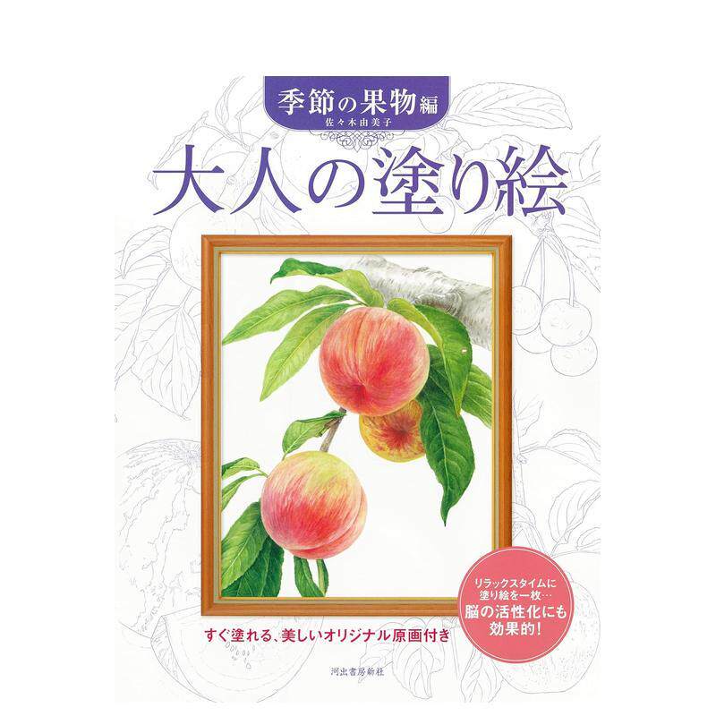 【预售】成人的涂色书 四季水果篇 大人の涂り絵 季节の果物编 进口日文原版图书籍正版 佐々木由美子 插画作品集