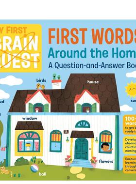 【预售】【初尝智力探索】家 My First Brain Quest First Words: Around the Home英文进口原版儿童语言概念启蒙图书Workman Pub