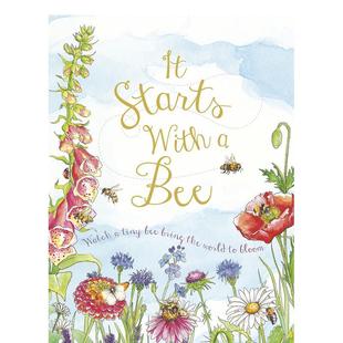 Starts 动物 儿童故事启蒙认知绘本 英文原版 现货 图书籍进口正版 with Publishing Bee QED 一切都是从一只小蜜蜂开始