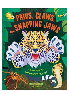 【预售】雨林捕食者立体书 立体书大师Matthew ReinhartPaws,Claws,and Snapping Jaws Pop-Up Book英文进口原版儿童图书3-6岁立体