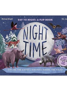 【预售】【翻翻书】昼夜：探索地球栖息地昼夜生态Daytime and Night-time英文进口原版儿童趣味图书Michael Bright3-6岁