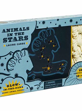 【现货】【Lacing Cards】Animals in the Stars，【编织卡片】星星上的动物 原版图书籍进口正版 Rogge, Robie 儿童趣味