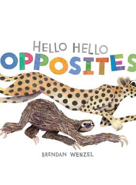 【现货】你好你好，反义词 凯迪克奖得主Brendan Wenzel Hello Hello Opposites英文进口原版儿童语言概念启蒙图书