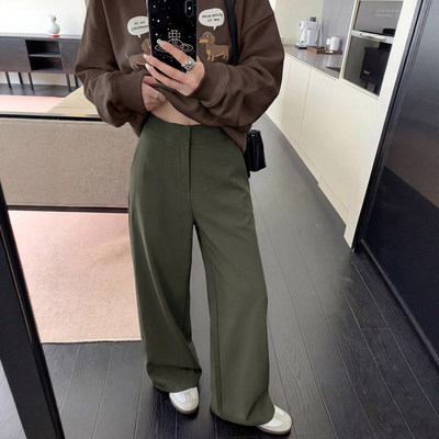 阔腿西装裤女春秋新款高级感垂坠感老钱风穿搭小个子休闲裤子