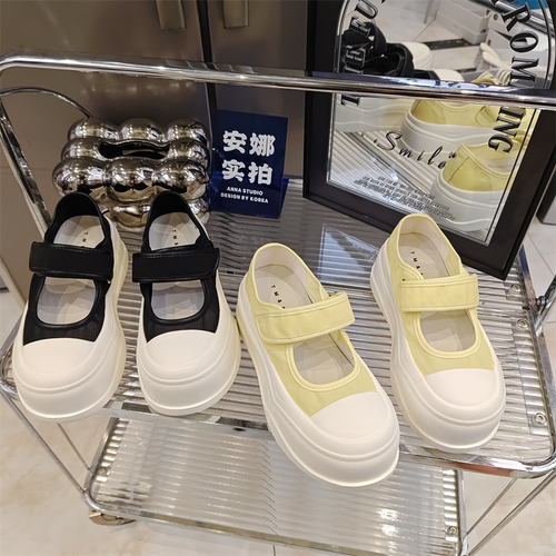 网纱透气厚底玛丽珍镂空单鞋