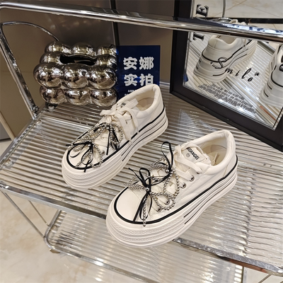 春秋新款百搭厚底小白鞋女