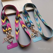 女 户外爬山旅游行逛街包包链套壳相机水杯小蜜蜂侧背肩带时尚 双域手机挂绳斜挎宽版 编织带可调节挂脖不勒长款