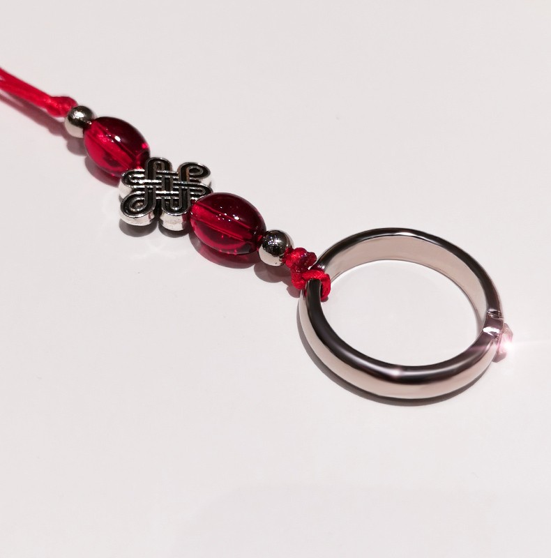 手机挂绳新年款水钻指环扣短款吊坠手工编制水晶链女款中国结挂饰适用苹果vivo华为小米带钥匙工牌u盘防丢绳