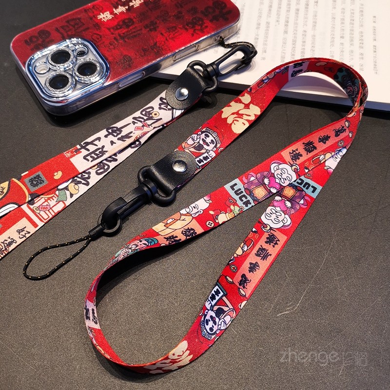 双域新年迎财神挂脖手机挂绳男女招财宽版织带长款结实耐用不勒脖子工牌证件钥匙防丢通用挂脖绳2026马年新品,3C数码配件,手机挂件/手机链,淘宝优惠券,粉丝福利购,淘宝优惠卷
