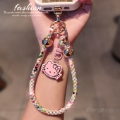 双域闪钻手机挂绳女手腕短款 高级感手链精致挂饰户外旅游出行防丢防盗手机壳套吊绳ins小众轻奢手机挂链2025